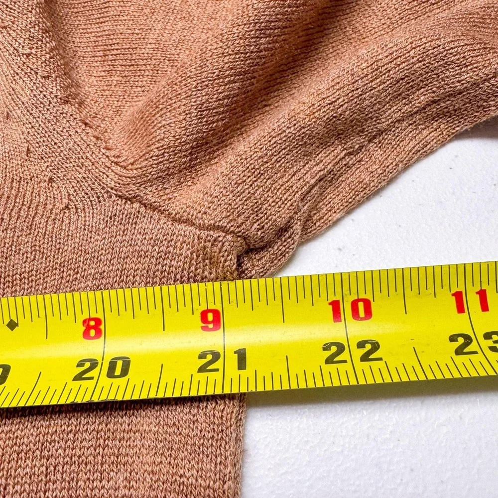 Banana Republic Sweater Mens Large Brown 100% Merino Wool V Neck‎ Pullover Knit